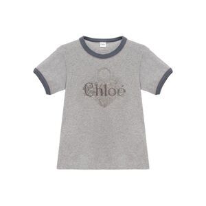 CHLOE Women's Striped Knit Long Sleeve Top Women GREY T-Shirts & Tops